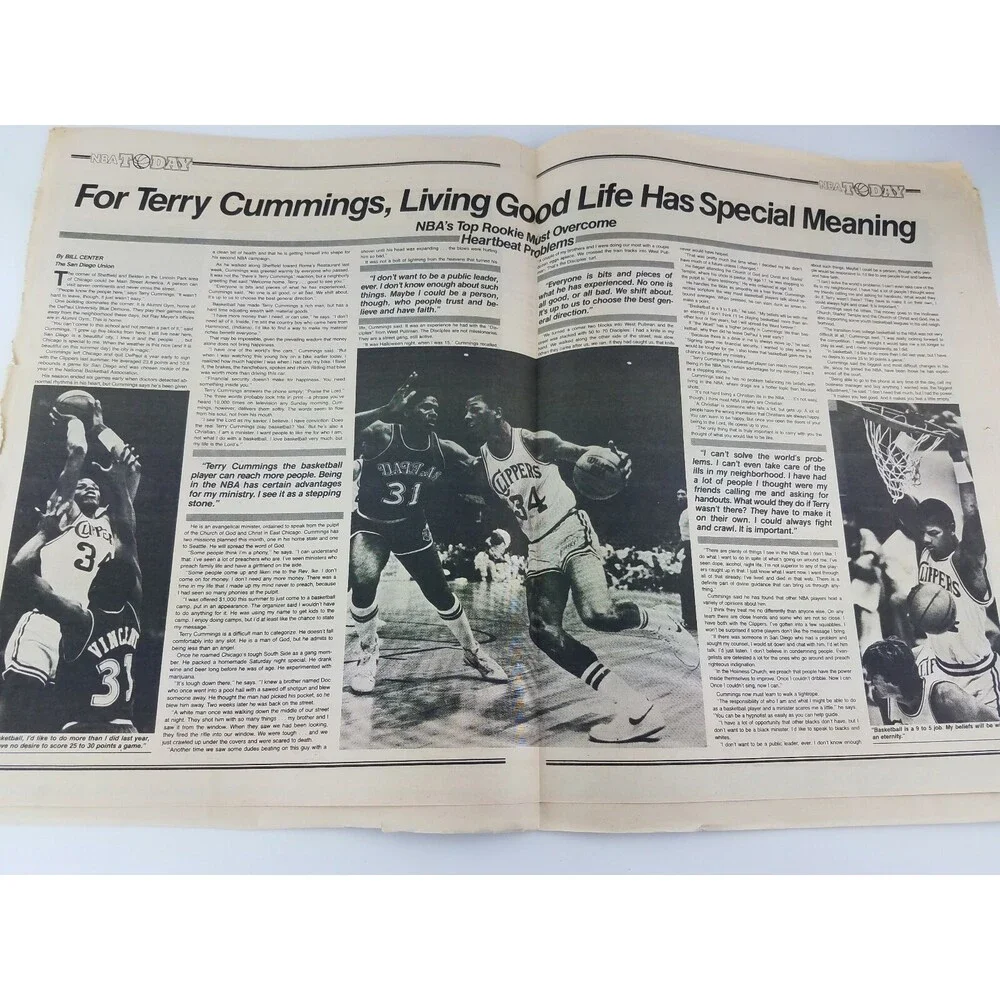 RARE 1983 NBA Today Newspaper Magazine Basketball Kelly Tripucka VTG 80s Vintage